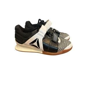 Reebok Weightlifting Shoes Black White CrossFit Trainer Strap Shoes Size 7